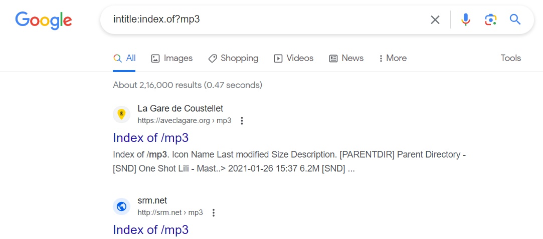 Search This in Google for Direct Mp3 Links